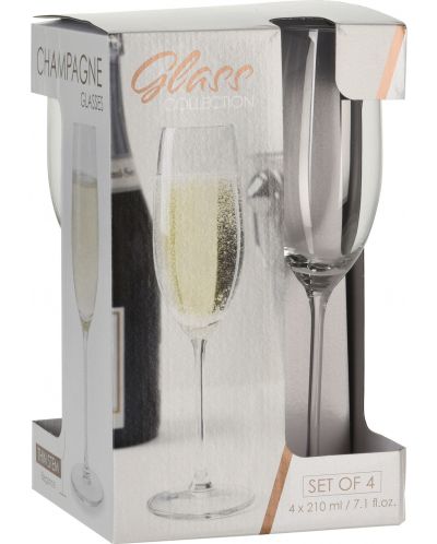 Комплект чаши за бяло вино или шампанско H&S - 4 броя, 210 ml - 2