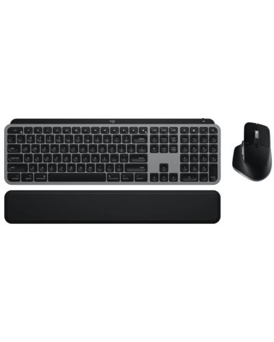 Комплект мишка и клавиатура Logitech - MX Keys S Combo for Mac, безжичен, сив - 1