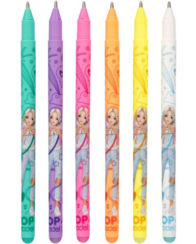 Комплект цветни химикалки Depesche TopModel - Неон, 6 цвята - 3