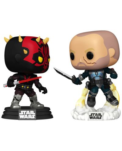 Комплект фигури Funko POP! Movies: Star Wars - Darth Maul VS. Pre Vizsla (The Clone Wars) (Special Edition) - 1