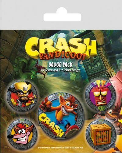Комплект значки Pyramid Crash Bandicoot - Pop Out - 1