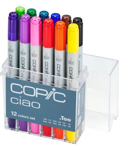 Комплект маркери Too Copic Ciao - Основни тонове, 12 цвята - 1