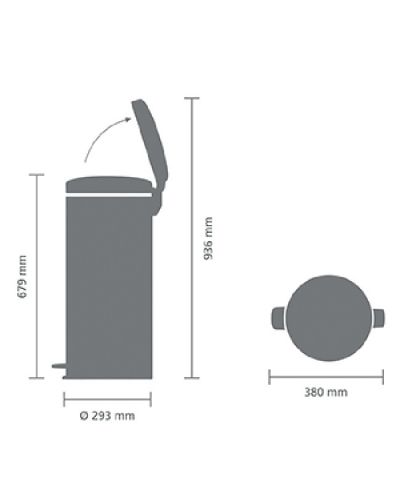 Кош за отпадъци с педал Brabantia - NewIcon, 30 L, бежов - 9