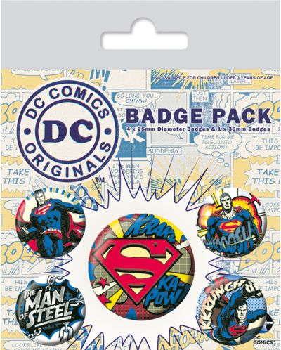 Комплект значки Pyramid - DC Originals (Superman Comic)