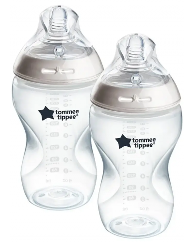 Комплект самостерилизиращи се бебешки шишета Tommee Tippee Natural Start - 2 х 340 ml