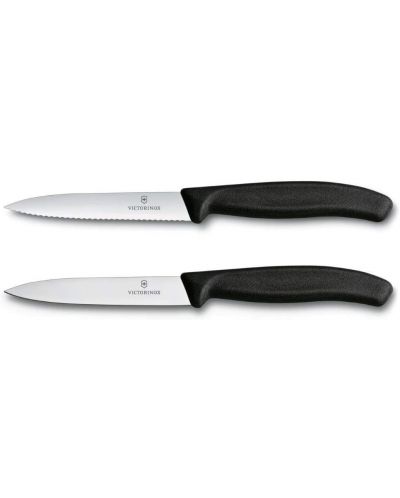 Комплект от 2 ножа за плодове Victorinox - Swiss Classic, 10 cm, черни - 1