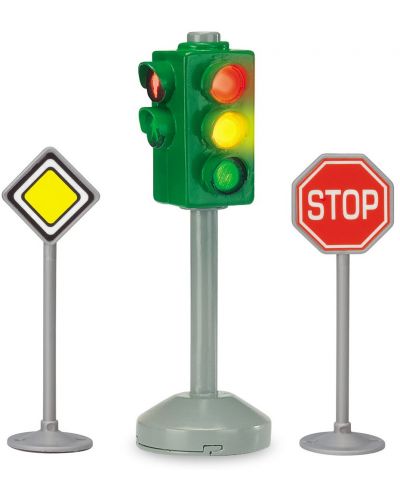 Комплект Dickie Toys - Светофар с пътни знаци - 1