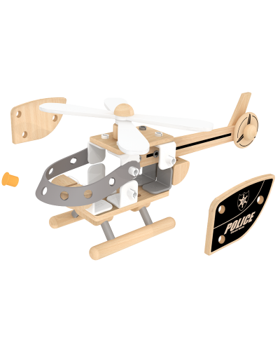 Дървен конструктор Classic World – Полицейски хеликоптер - 4