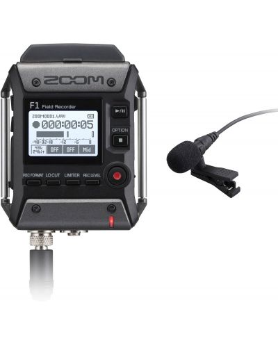 Комплект аудио рекордер и микрофон Zoom - F1-LP, черен - 3