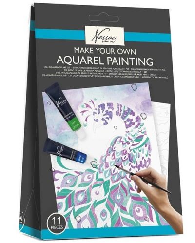 Комплект за оцветяване с акварелни бои Grafix - Животни - 1