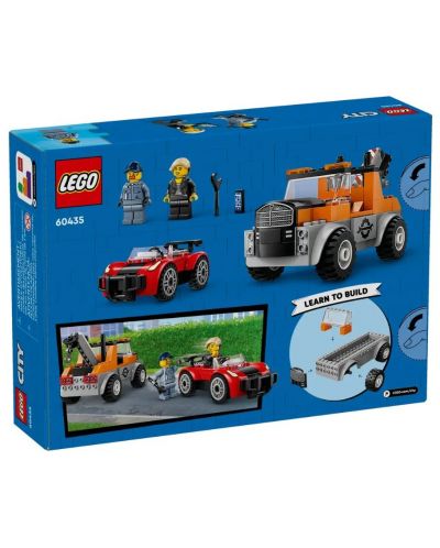 Конструктор LEGO City - Камион за теглене и ремонт на спортна кола (60435) - 2