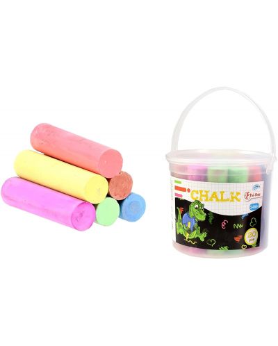 Комплект цветни тебешири Toi Toys - В кутия, 20 броя - 1