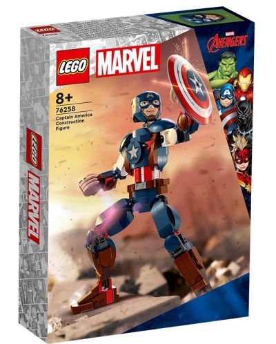 Конструктор LEGO Marvel Super Heroes - Фигура за изграждане капитан Америка (76258) - 1