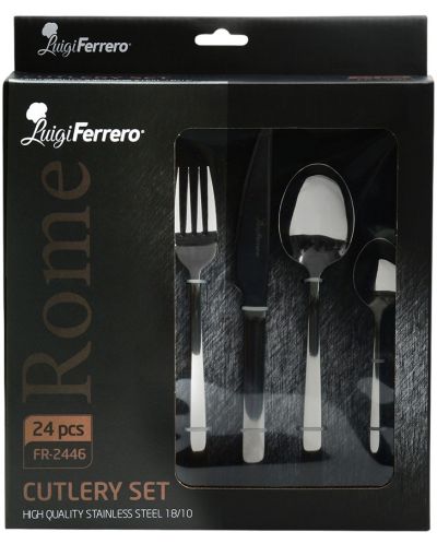 Комплект от 24 прибора за хранене Luigi Ferrero - Rome FR-2446, сребристи - 2