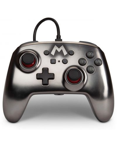 Контролер PowerA - Enhanced, за Nintendo Switch, Mario Silver - 1
