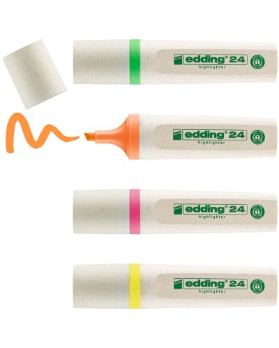 Комплект текст маркери Edding  24 Eco Highlighter - 4 цвята - 1
