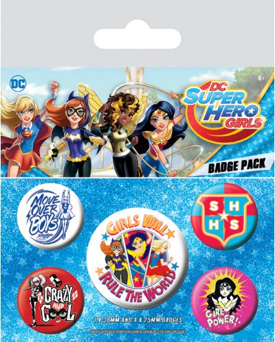 Комплект значки Pyramid - DC Super Hero Girls (Girls will rule the world)