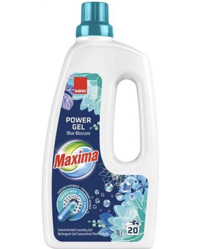 Концентриран гел за пране Sano - Maxima Blue Blossom, 20 пранета, 1 L - 1