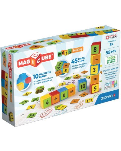 Комплект магнитни кубчета Geomag - Magicube, Math Building, 55 части - 1