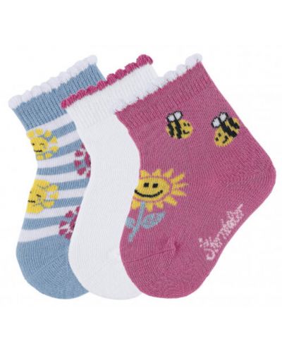 Комплект детски чорапи Sterntaler - На слънца, 17/18 размер, 6-12 месеца, 3 чифта - 1