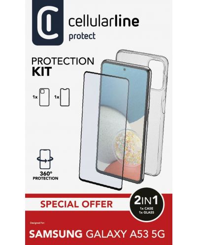 Комплект Cellularline  - калъф и стъкло, за Samsung Galaxy A53 5G - 3