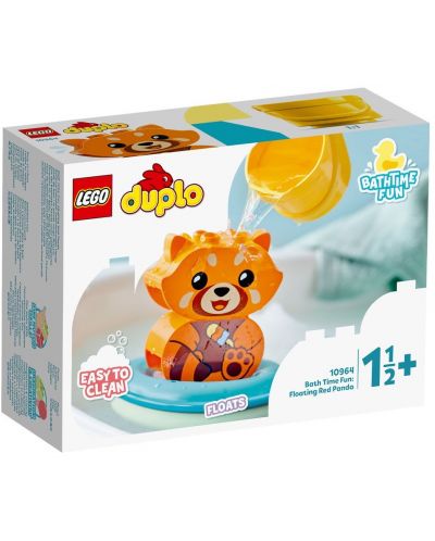 Конструктор LEGO Duplo - Забавления в банята,  Плаваща червена панда (10964) - 1