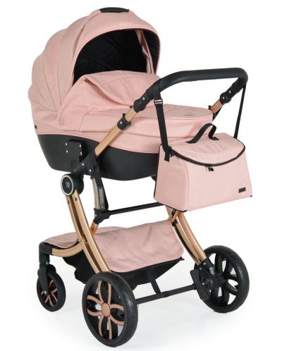 Комбинирана детска количка 2 в 1 Moni - Polly, розова - 7
