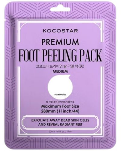 Kocostar Premium Ексфолираща маска за крака, размер M, 50 ml - 1