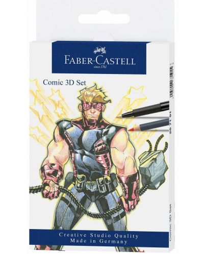 Комплект за комикси Faber-Castell Pitt Artist - Comic 3D, 11 броя - 1