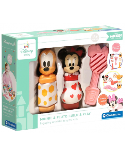 Комплект фигурки за сглобяване Clementoni Disney Baby - Мини Маус и Плуто - 1