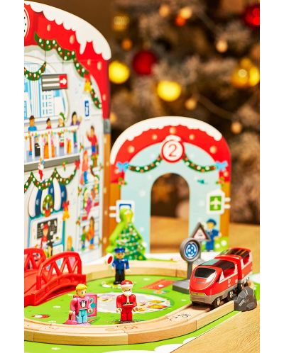 Коледен календар HaPe International - Коледна гара, с дървени играчки - 3