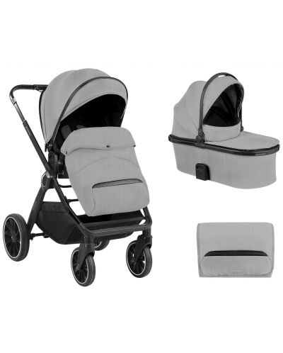 Комбинирана бебешка количка 2 в 1 KikkaBoo - Tiffany, Light Grey - 1