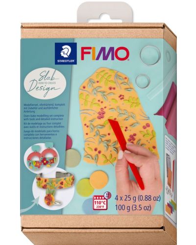 Комплект глина Staedtler Fimo Soft - Slab Design, 4 х 25 g - 1