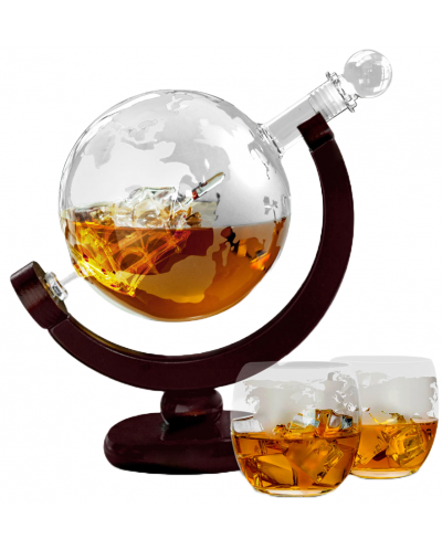 Kомплект за уиски Mikamax Globe - с 2 чаши - 2