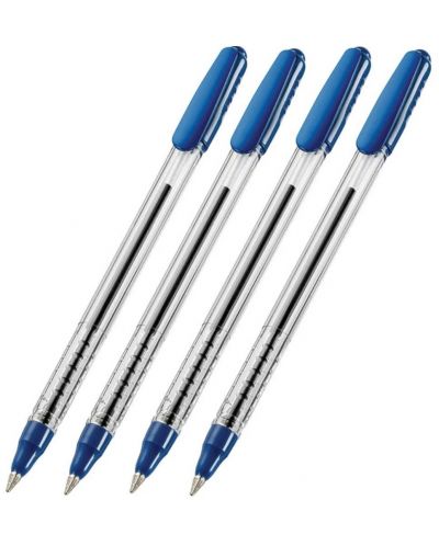 Комплект химикалки Corvina Teknoball - 1.0 mm, 4 броя, сини - 1