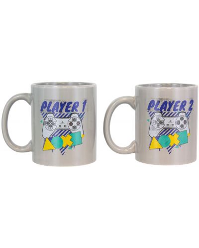 Комплект чаши Paladone PlayStation - Player One and Player Two, 330 ml