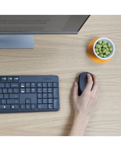 Комплект мишка и клавиатура Logitech - MK235,безжичен, тъмносив - 2