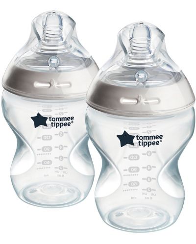 Комплект шишета Tommee Tippee - Easi Vent, 260 ml, с биберон 1 капка, 2 броя