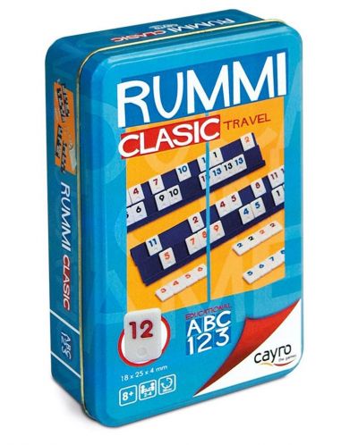 Компактна детска игра Cayro - Rummi Classic, в метална кутия - 1