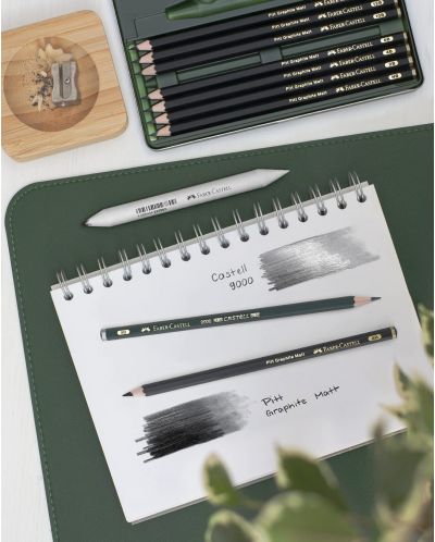 Комплект графитни моливи Faber-Castell Pitt - Matt, 11 части - 6