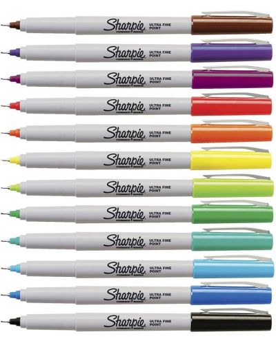Комплект перманентни маркери Sharpie - Ultra Fine, 12 цвята - 2