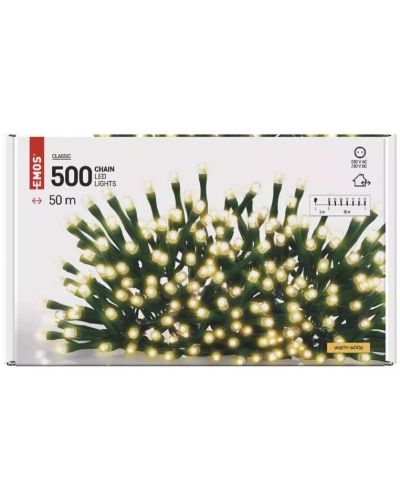 LED лампички Emos - Clas Timer, 500 броя, 6W, 50 m - 9