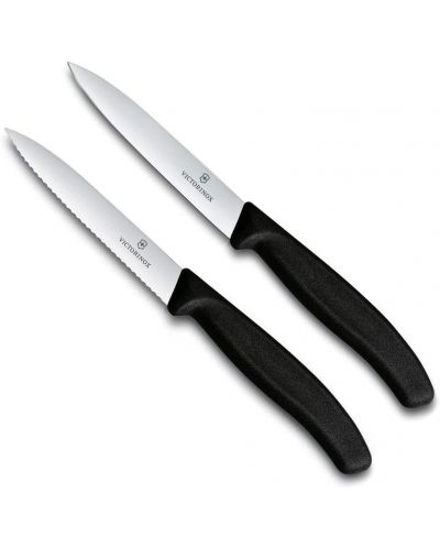 Комплект от 2 ножа за плодове Victorinox - Swiss Classic, 10 cm, черни - 2