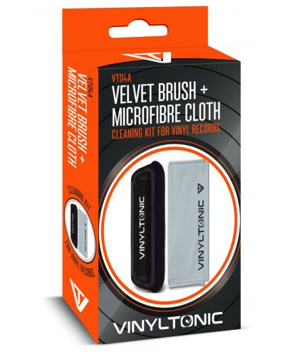 Комплект за почистване Vinyl Tonic - Cloth & Brush Set, сив/черен - 3