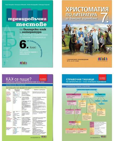 Комплект от четири издания за шестокласници, подготовящи се за НВО по БЕЛ - 1