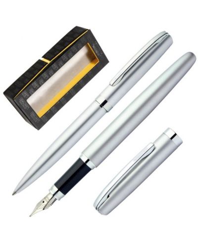Комплект  Online - Eleganza, писалка и химикалка, сребрист - 1