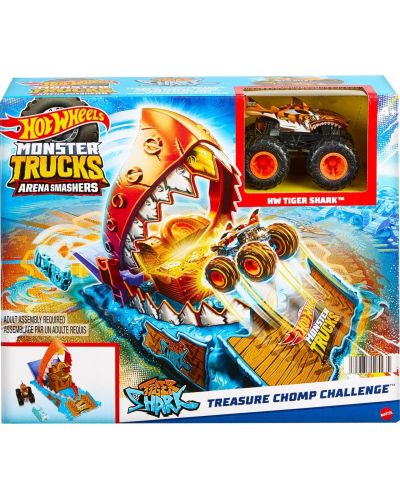Комплект Hot Wheels Monster Trucks - Световна арена, Treasure Chomp Challenge - 1