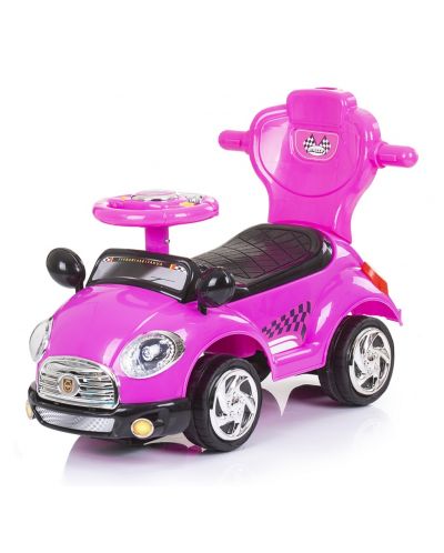 Кола за яздене с дръжка Chipolino - Super car, розова - 4