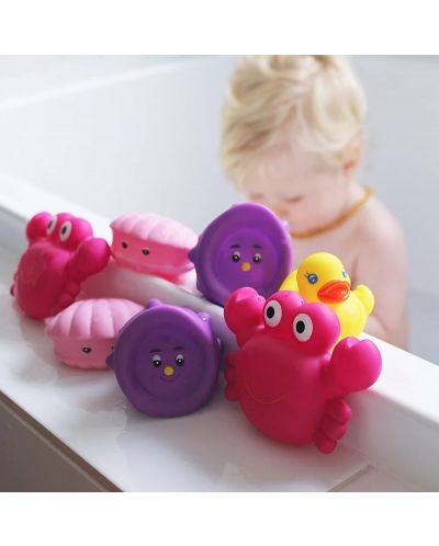 Комплект играчки за баня Playgro - Морски животни, за момиче, 7 броя - 3