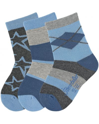 Комплект детски чорапи Sterntaler - 17/18 размер, 6-12 месеца, сини, 3 чифта - 1